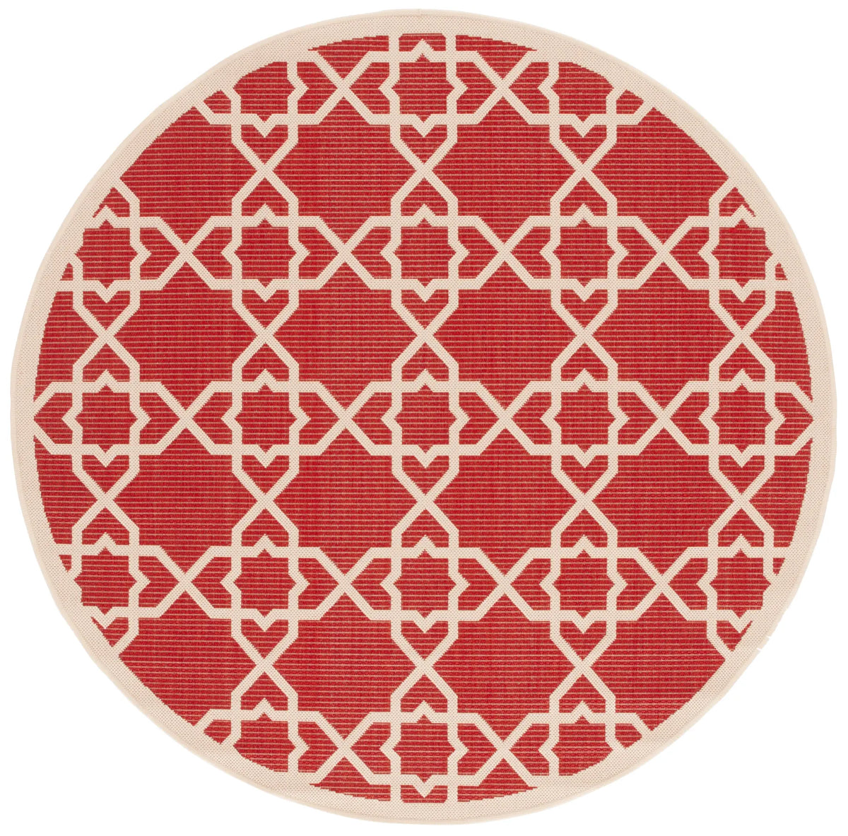 Safavieh Courtyard 5'-3" x 5'-3" Rug in Red / Beige