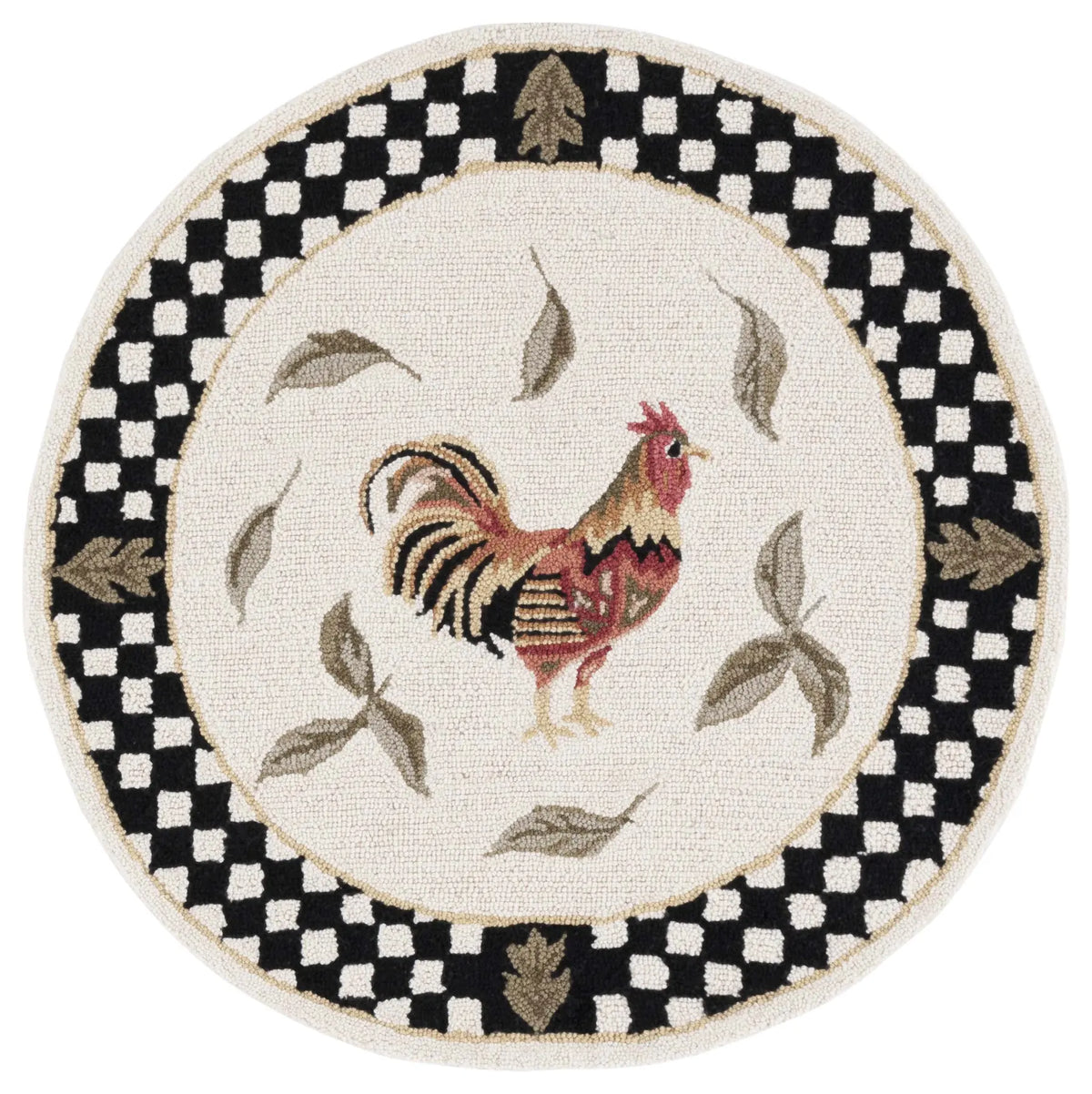 Safavieh Vintage Posters 3'-0" x 3'-0" Rug in Ivory / Black