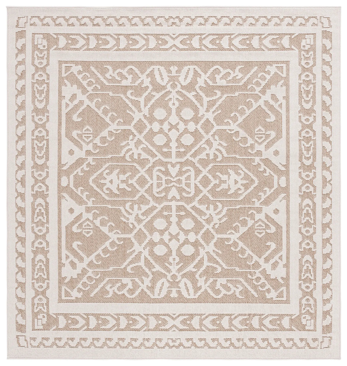 Safavieh Global 6'-7" x 6'-7" Rug in Beige / Light Beige