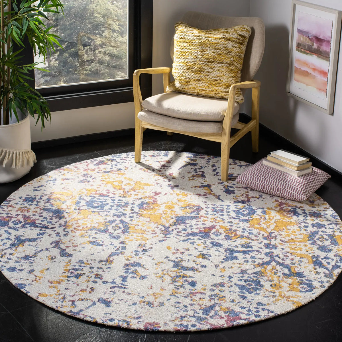 Safavieh Expression 6'-0" x 6'-0" Rug in Ivory / Navy
