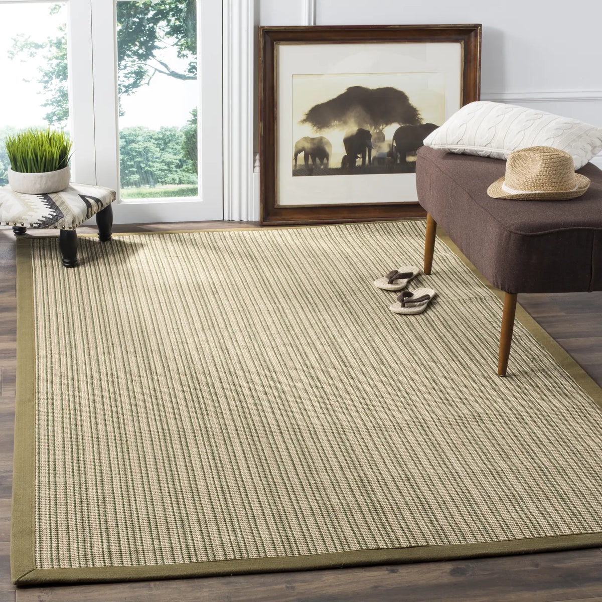 Safavieh Natural Fiber 5'-0" x 8'-0" Rug in Green / Green