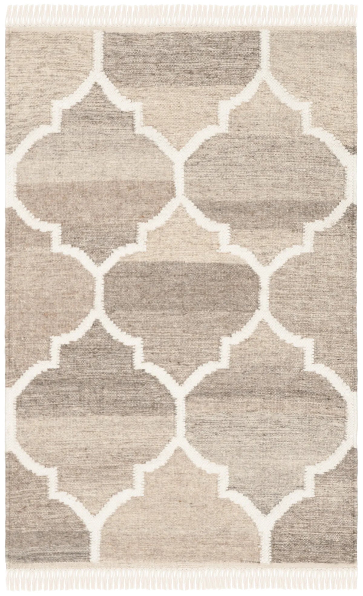 Safavieh Natural Kilim 2'-0" x 3'-0" Rug in Light Grey / Ivory