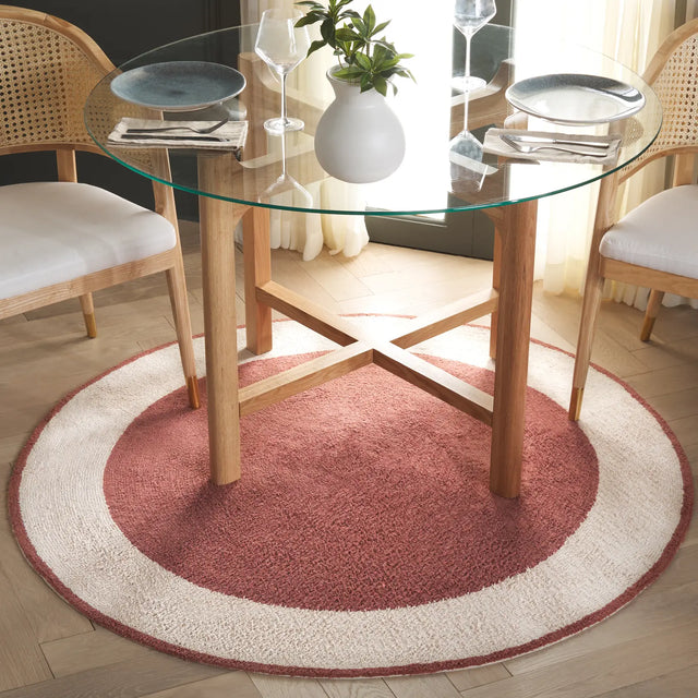 Safavieh Easy Care 5'-0" x 5'-0" Rug in Ivory / Rust