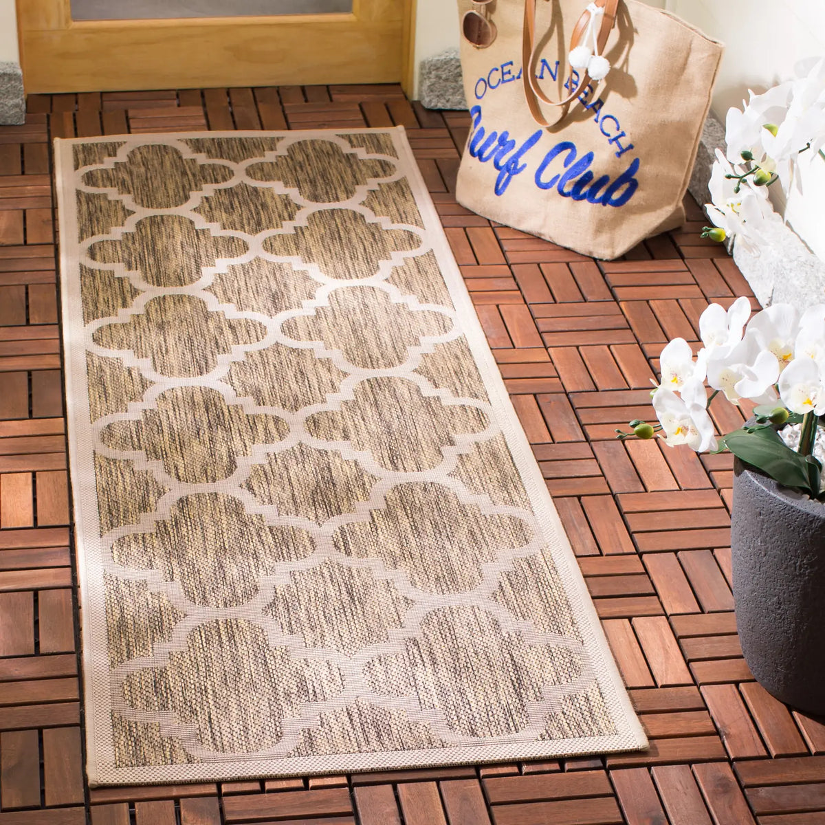 Safavieh Courtyard 2'-3" x 10'-0" Rug in Brown