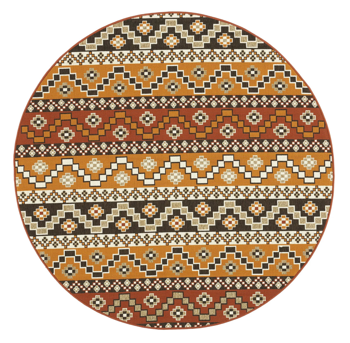 Safavieh Veranda 6'-7" x 6'-7" Rug in Red / Chocolate