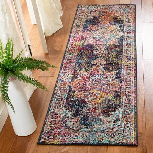 Safavieh Crystal 2'-2" x 7'-0" Rug in Navy / Light Blue