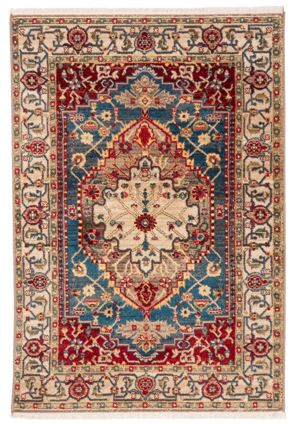Safavieh Kashan 3'-3" x 4'-10" Rug in Ivory / Blue