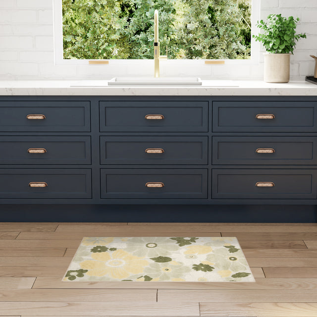 Nourison Aloha ALH42 Machine Made Ivory, Green Rug