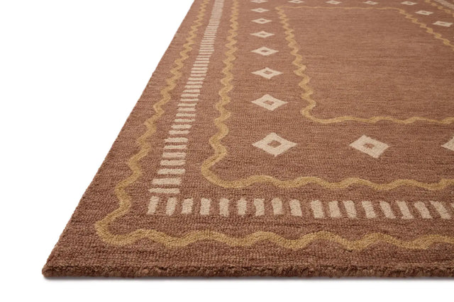 Chris Loves Julia x Loloi Alfie ALF-03 Clay / Spice Rug - rug corner