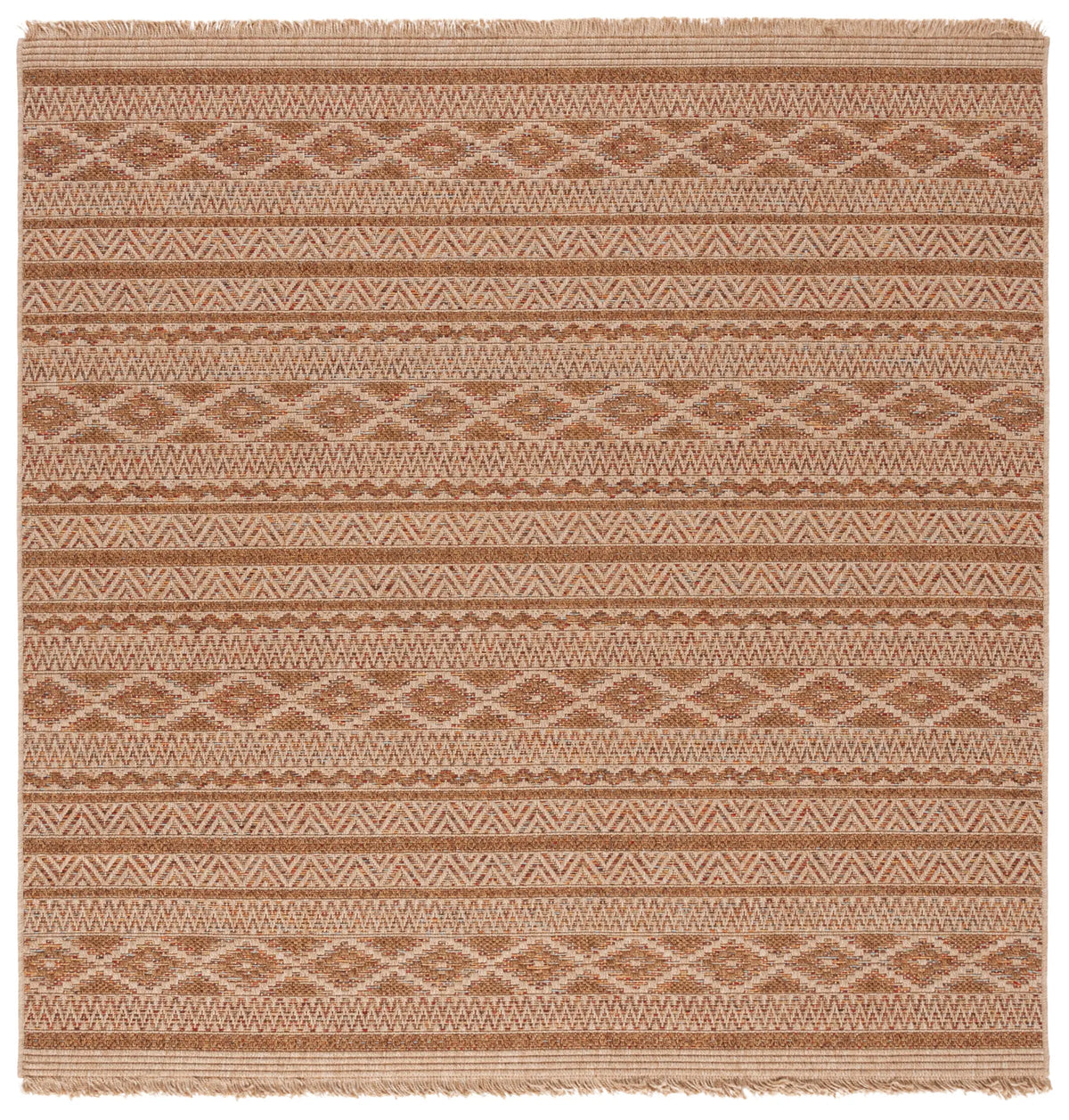 Safavieh Wicker 6'-7" x 6'-7" Rug in Natural / Brown