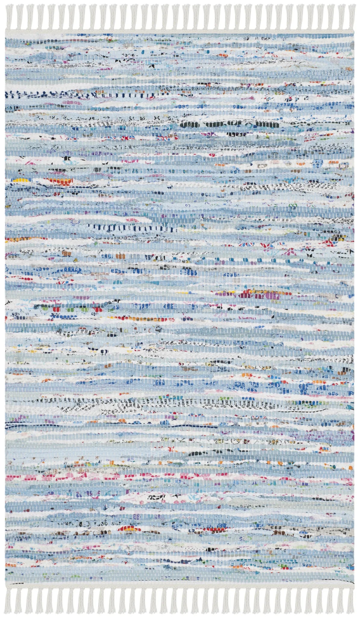 Safavieh Rag Rug 2'-0" x 3'-0" Rug in Light Blue / Multi