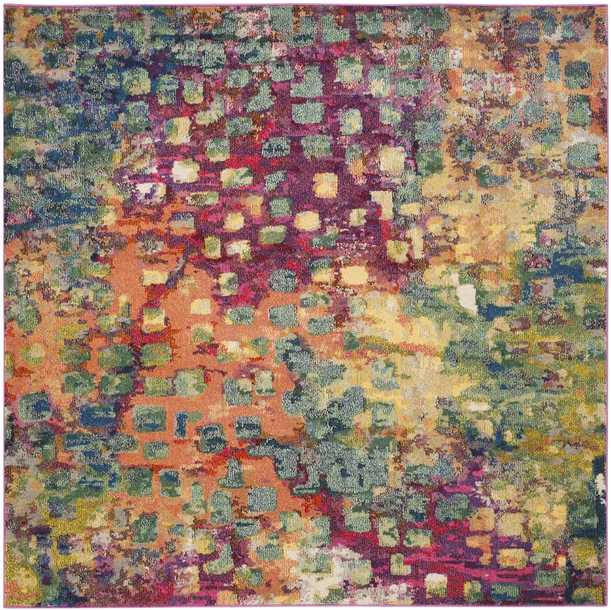 Safavieh Monaco 6'-7" x 6'-7" Rug in Pink / Multi