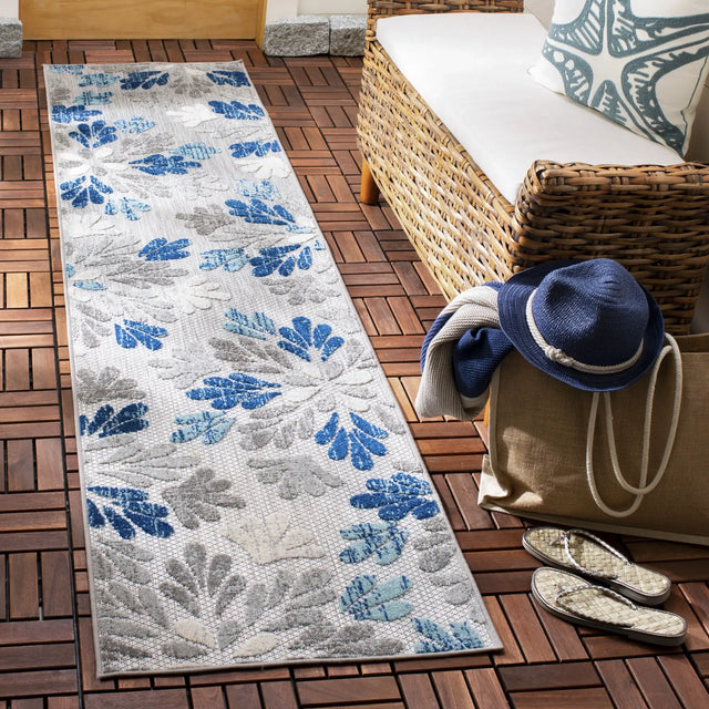 Safavieh Cabana 2'-0" x 10'-0" Rug in Grey / Blue