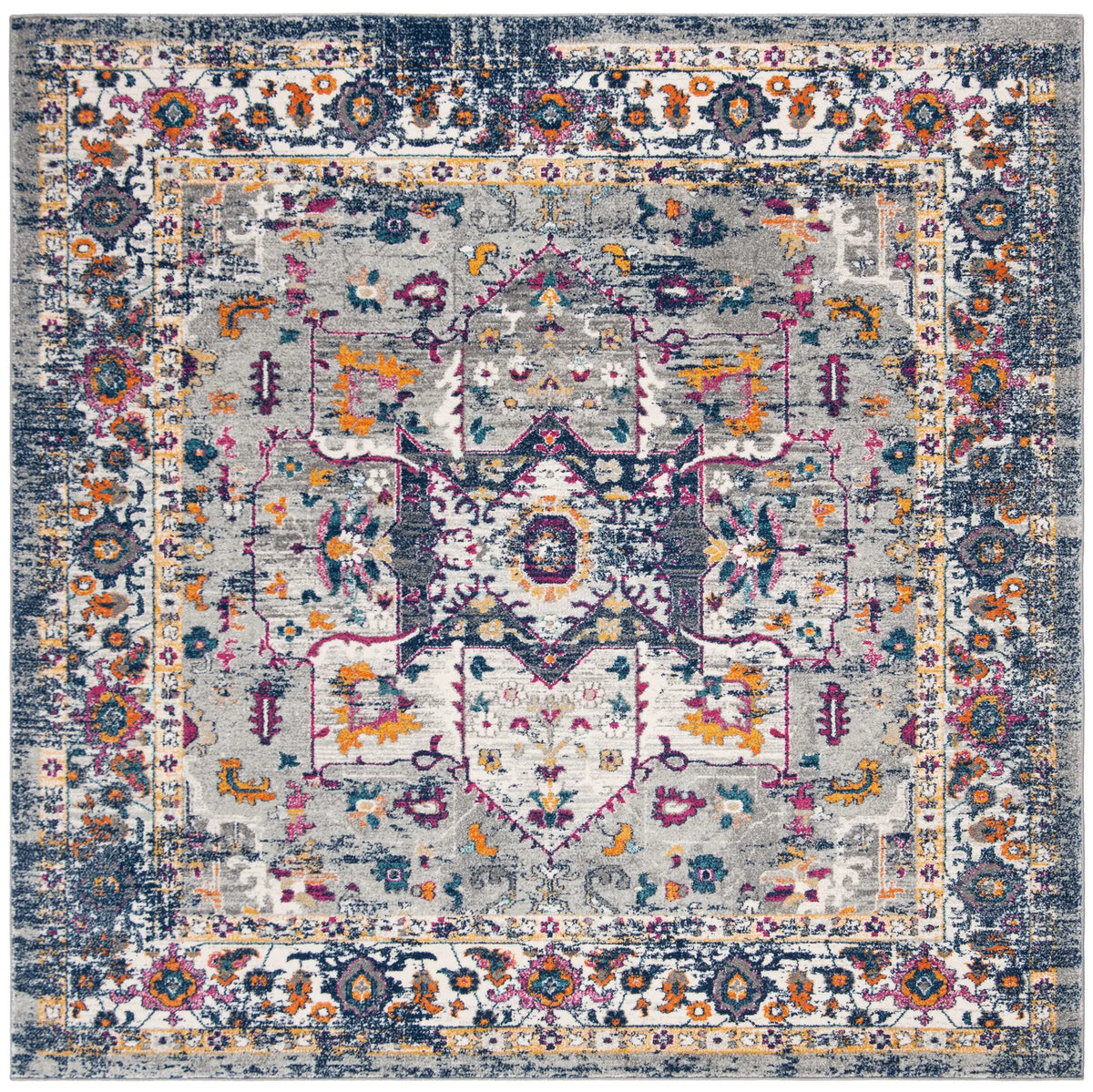 Safavieh Evoke 6'-7" x 6'-7" Rug in Grey / Navy