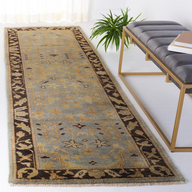 Safavieh Oushak 3'-0" x 10'-0" Rug in Light Blue / Brown