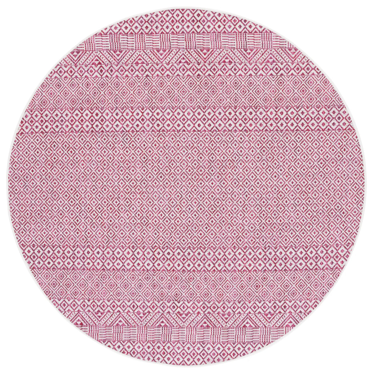 Safavieh Courtyard 6'-7" x 6'-7" Rug in Ivory / Red