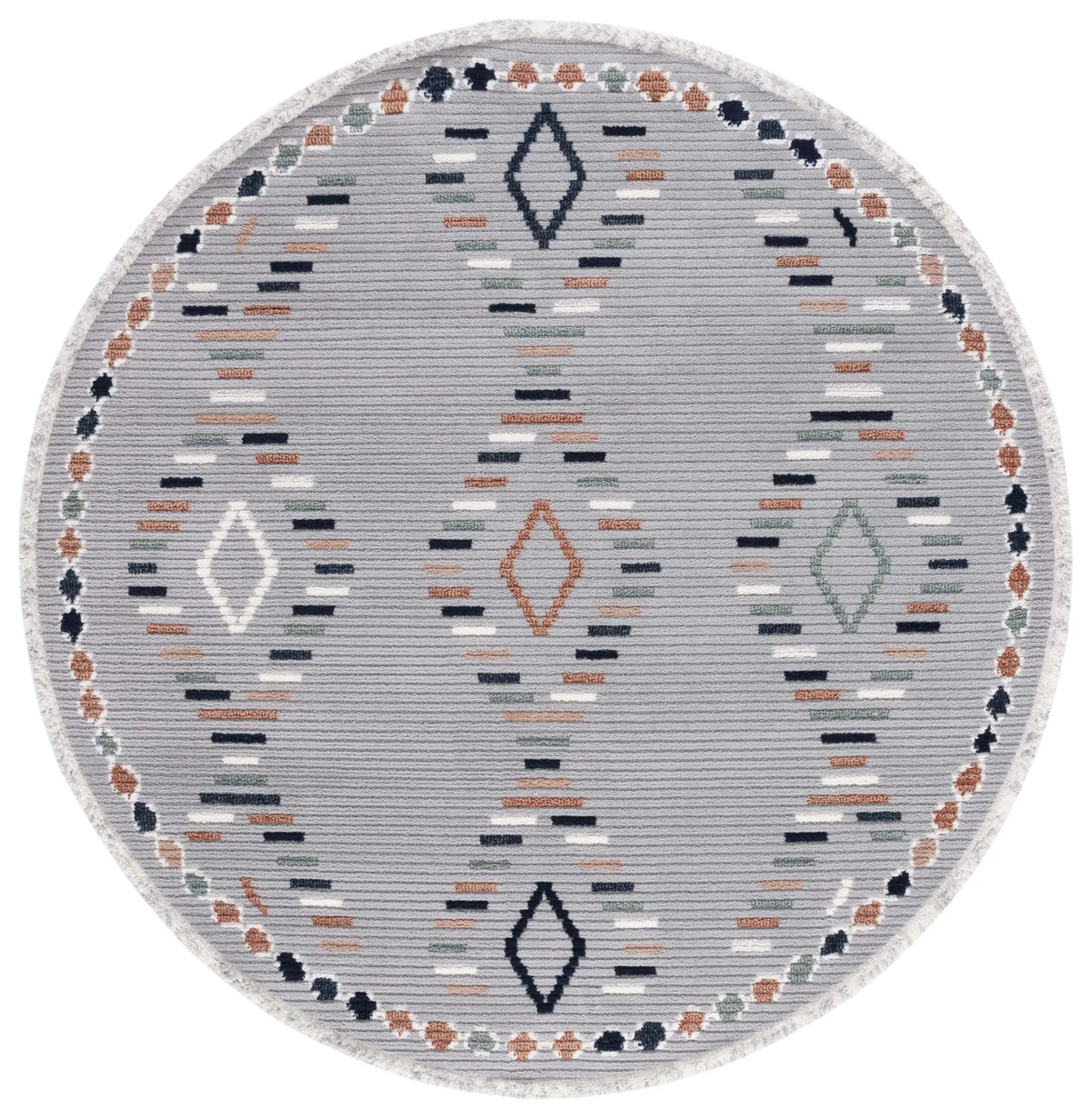 Safavieh Marrakesh 6'-7" x 6'-7" Rug in Grey / Blue Rust