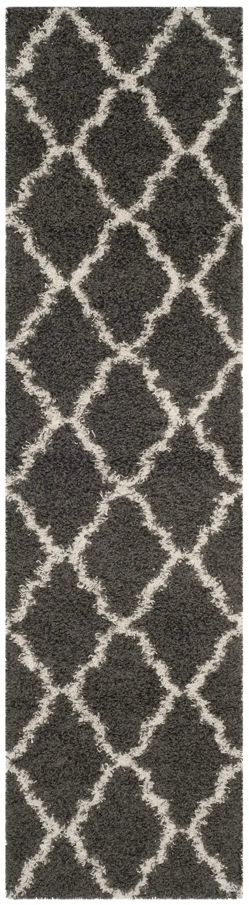 Safavieh Sgd-Dallas Shag 2'-3" x 10'-0" Rug in Dark Grey / Ivory