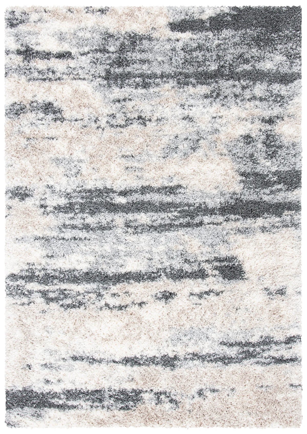 Safavieh Fontana Shag 800 4'-0" x 6'-0" Rug in Grey / Ivory