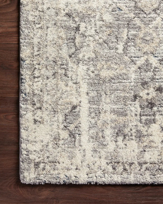 Loloi Theory Thy-03 Natural/Grey Rugs - corner on wood