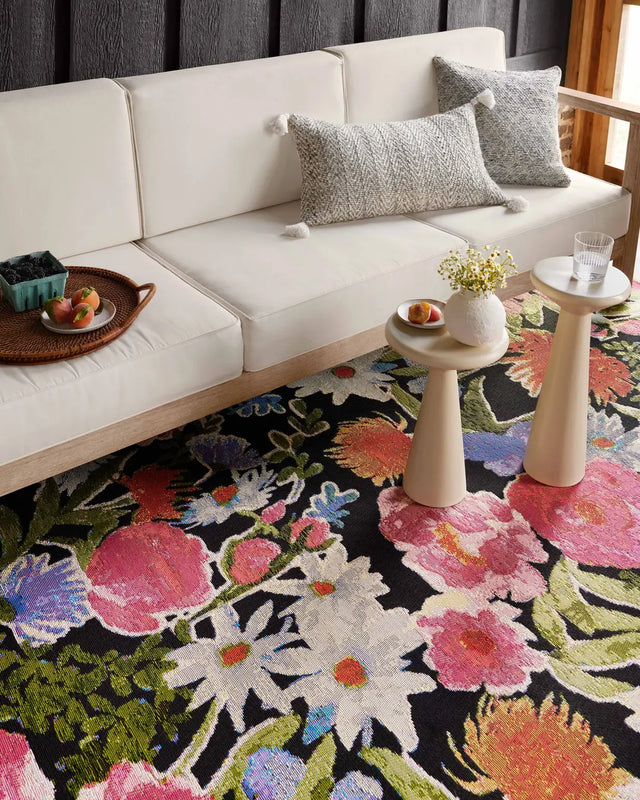 Loloi Botanical Bot-01 Black/Multi Rug - closer room scene 1
