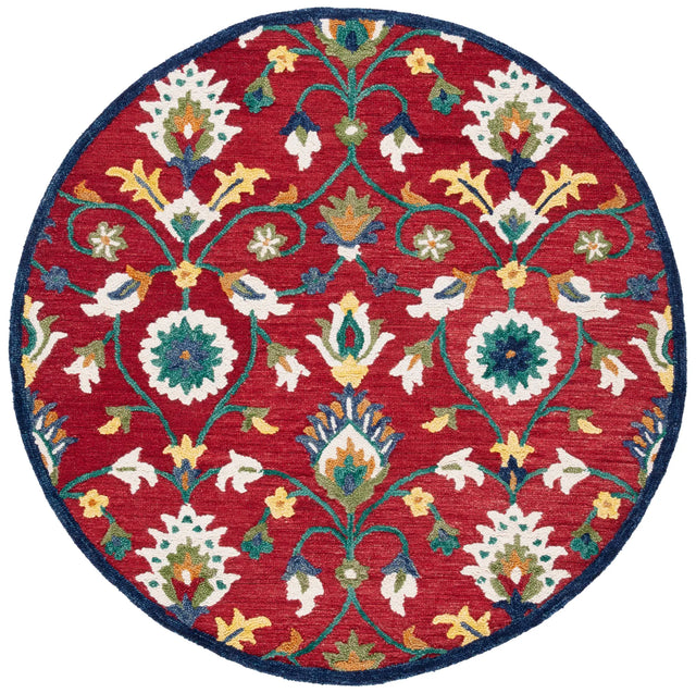 Safavieh Blossom 6'-0" x 6'-0" Rug in Red / Ivory