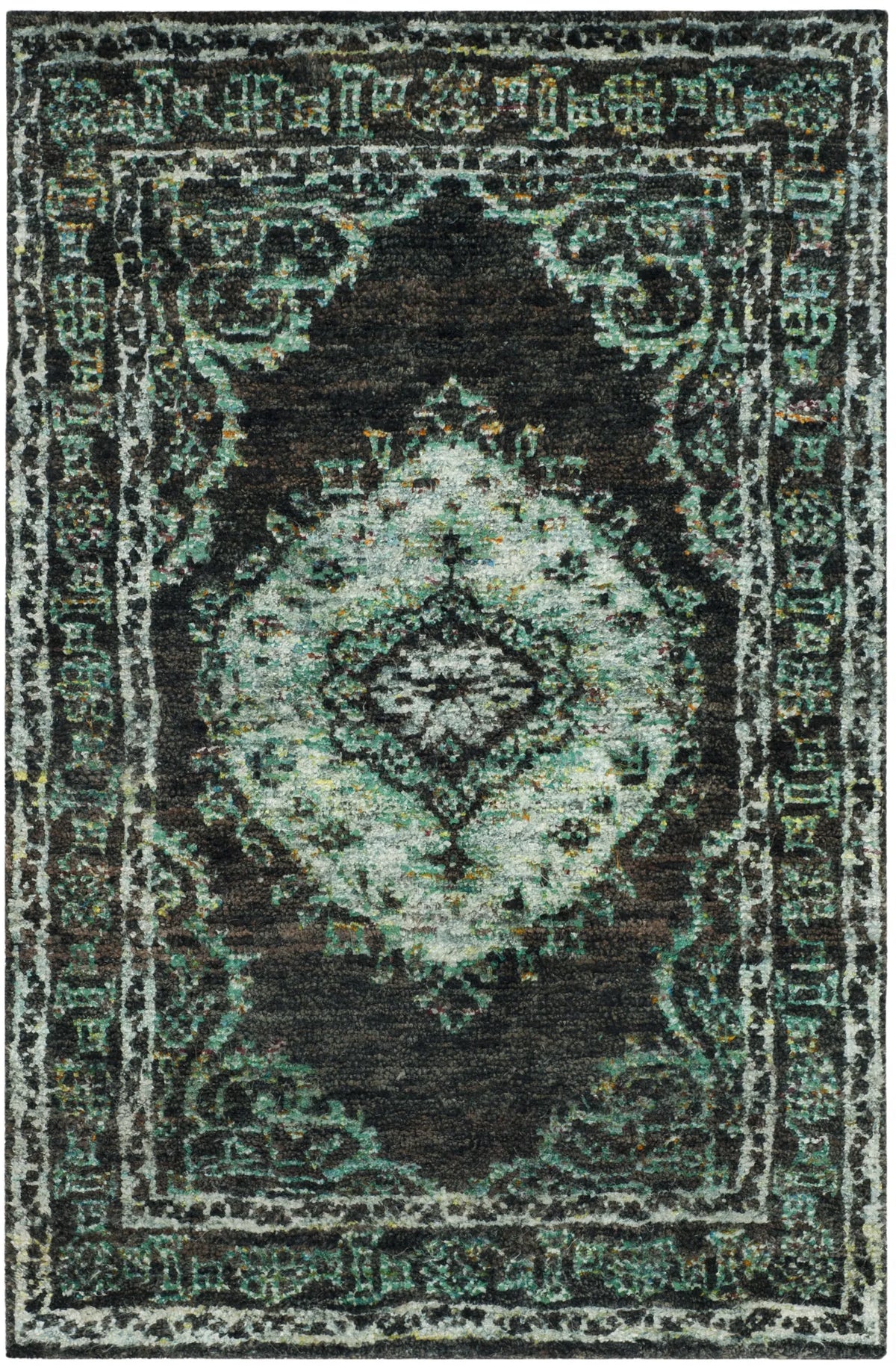 Safavieh Tangier 4'-0" x 6'-0" Rug in Chocolate / Aqua