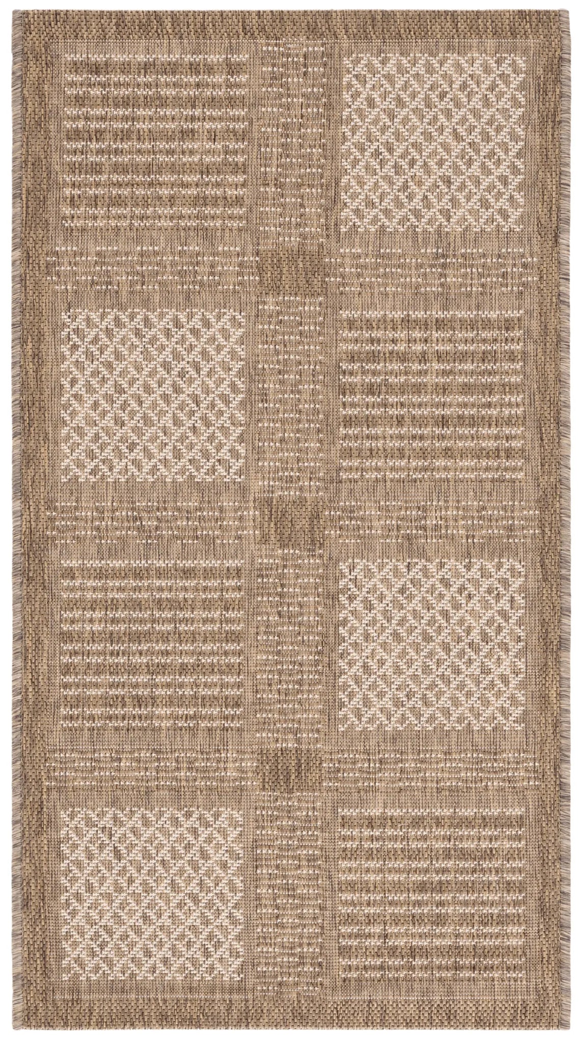 Safavieh Courtyard 2'-0" x 3'-7" Rug in Brown / Natural