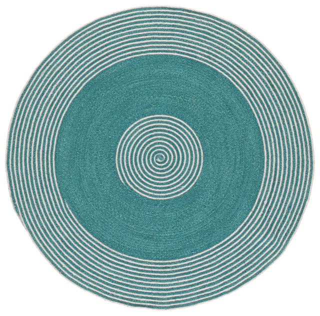 Safavieh Braided 5'-0" x 5'-0" Rug in Turquoise / Pink