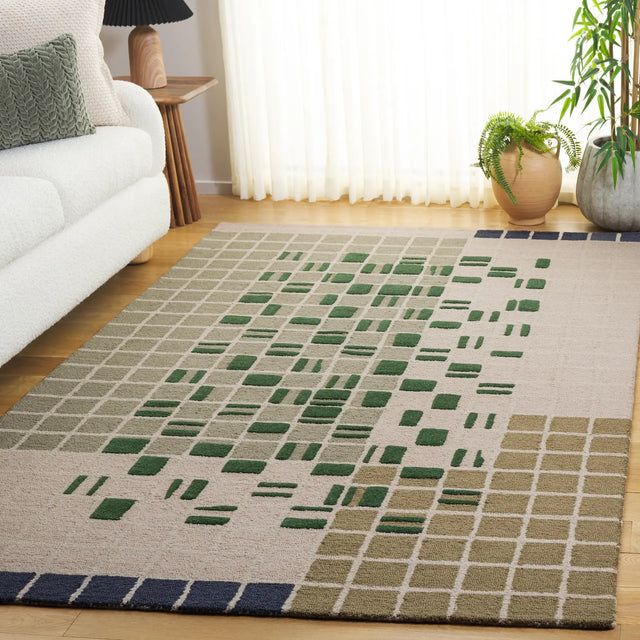 Safavieh Genre 4'-0" x 6'-0" Rug in Green / Beige