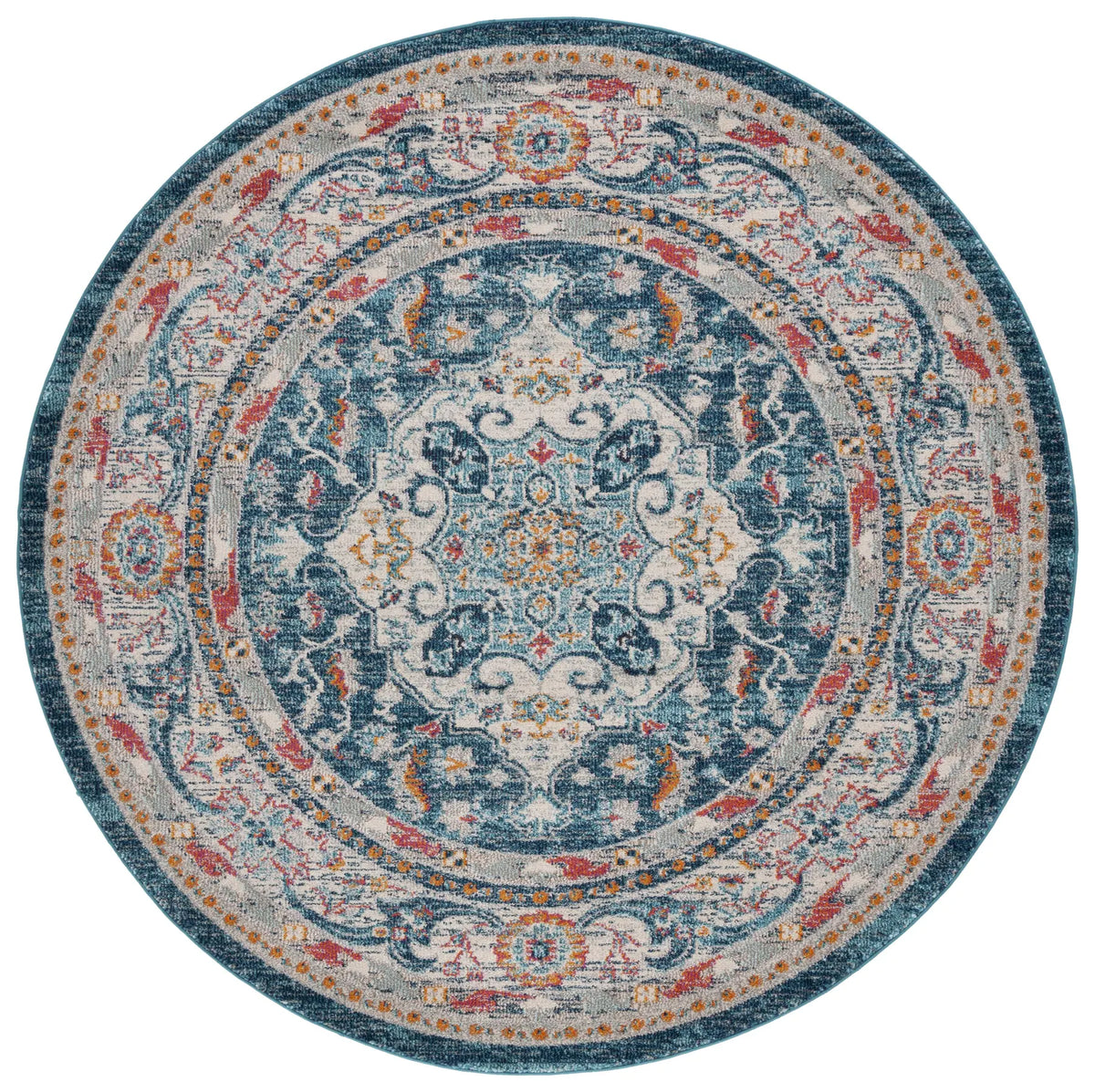 Safavieh Phoenix 100 5'-0" x 5'-0" Rug in Ivory / Blue