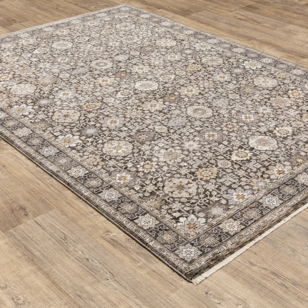 Oriental Weavers Sphinx Maharaja 071N1 Charcoal/Ivory Rugs - angle detail