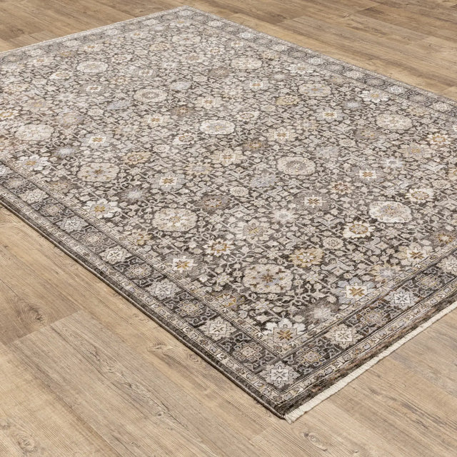 Oriental Weavers Sphinx Maharaja 071N1 Charcoal/Ivory Rugs - angle detail