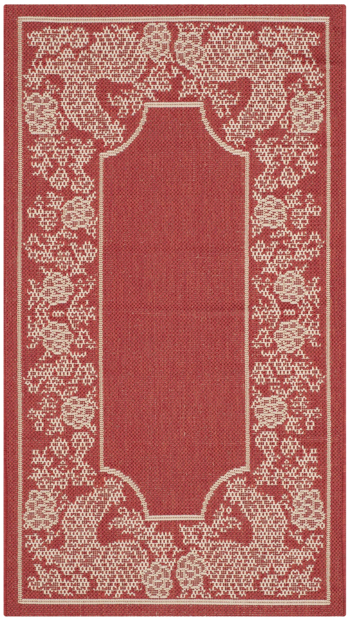 Safavieh Courtyard 2'-0" x 3'-7" Rug in Red / Natural