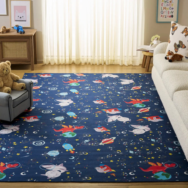 Safavieh Tacoma Kids 100 6'-0" x 9'-0" Rug in Navy / Rust