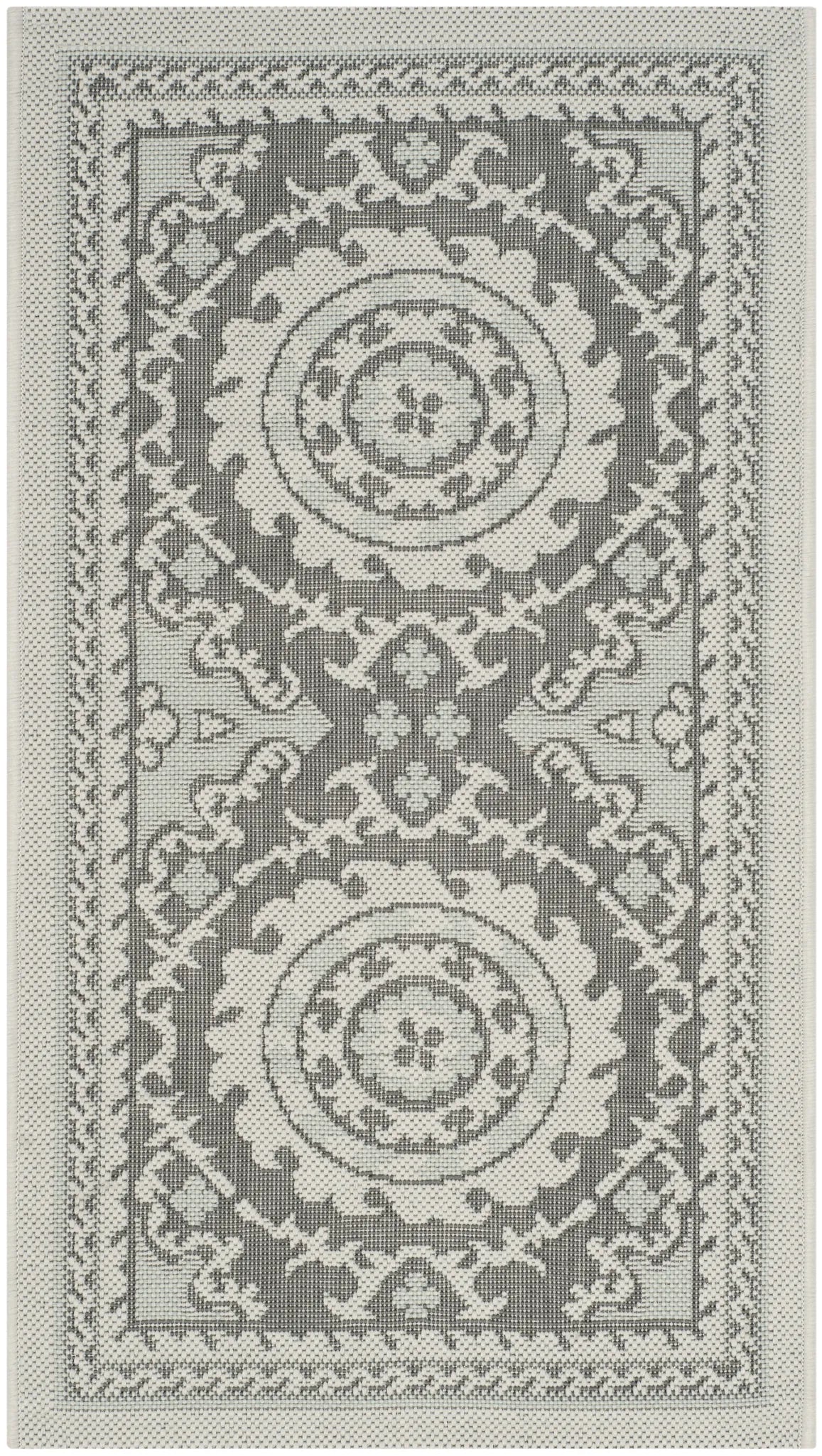 Safavieh Courtyard 2'-0" x 3'-7" Rug in Light Grey / Anthracite