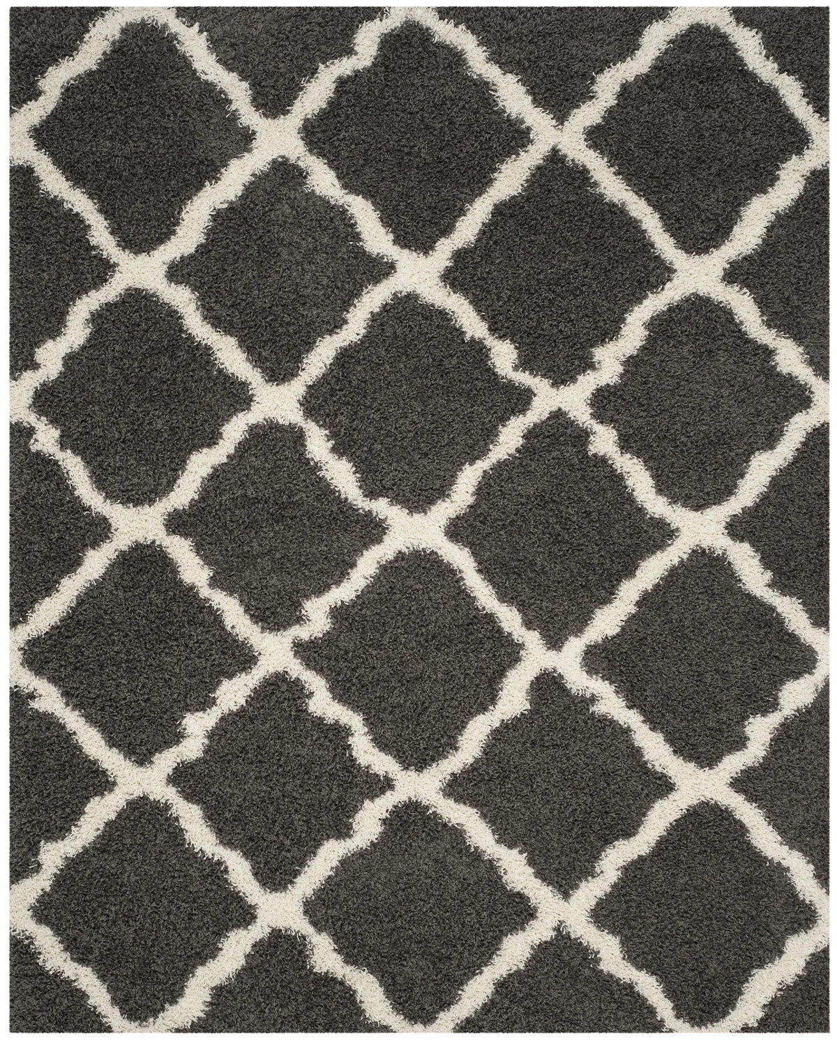 Safavieh Sgd-Dallas Shag 10'-0" x 14'-0" Rug in Dark Grey / Ivory