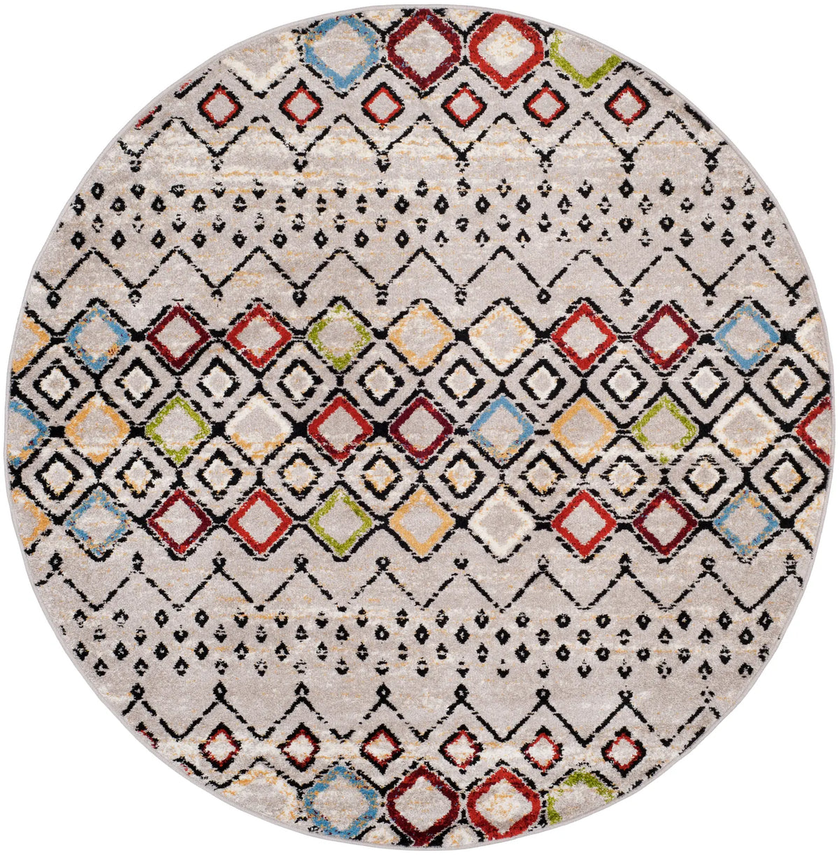 Safavieh Amsterdam 10'-0" x 10'-0" Rug in Light Grey / Multi