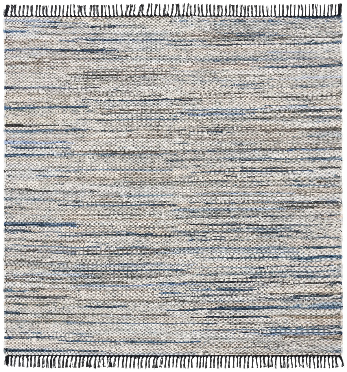 Safavieh Rag Rug 6'-0" x 6'-0" Rug in Light Blue / Black