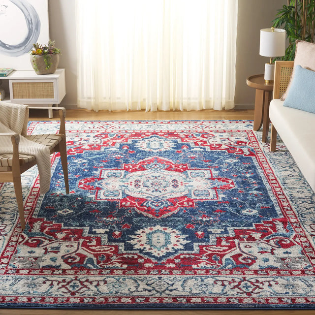 Safavieh Brentwood 10'-0" x 13'-0" Rug in Navy / Red