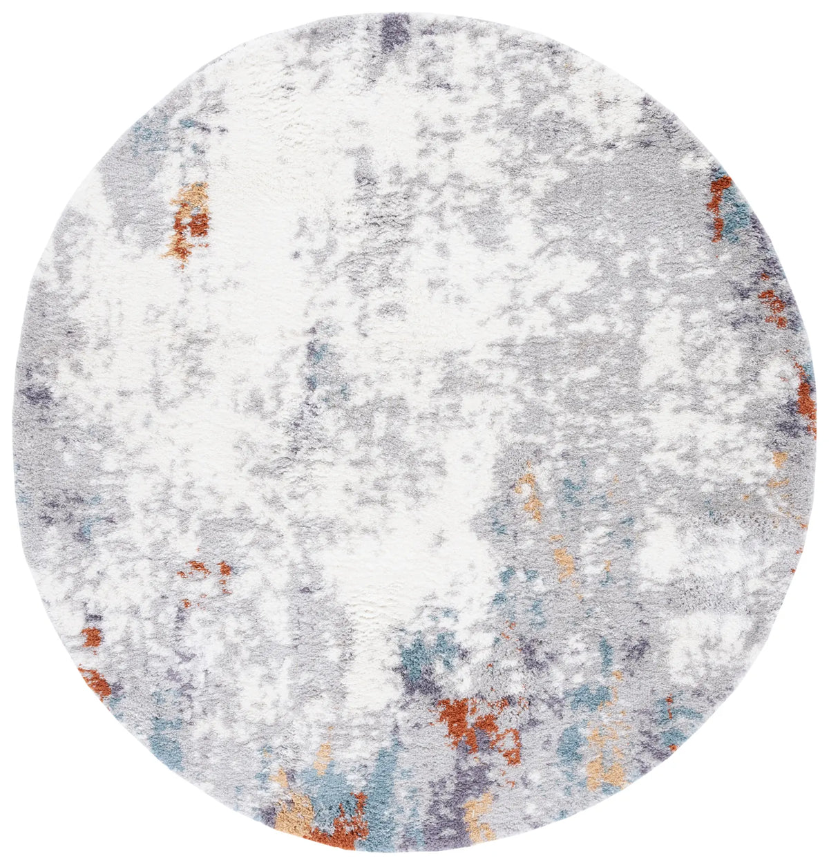 Safavieh Berber Shag 7'-0" x 7'-0" Rug in Blue Rust / Ivory