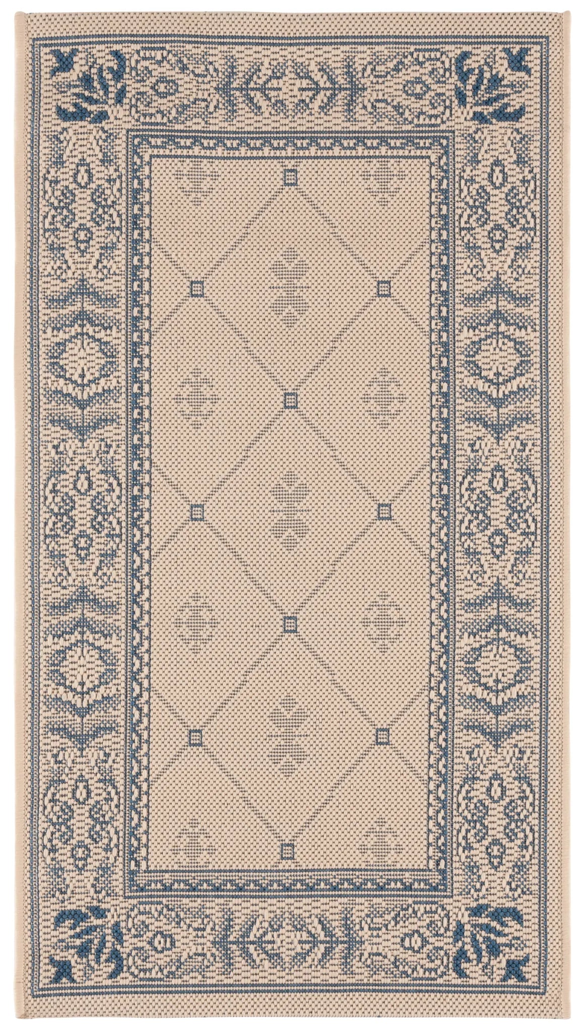 Safavieh Courtyard 2'-0" x 3'-7" Rug in Natural / Blue