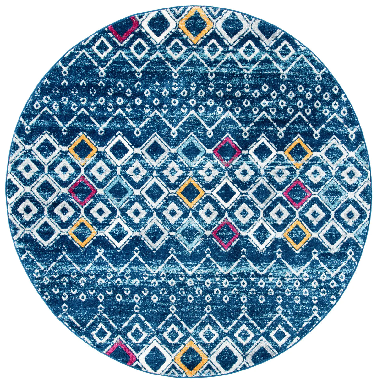 Safavieh Amsterdam 5'-1" x 5'-1" Rug in Navy / Turquoise