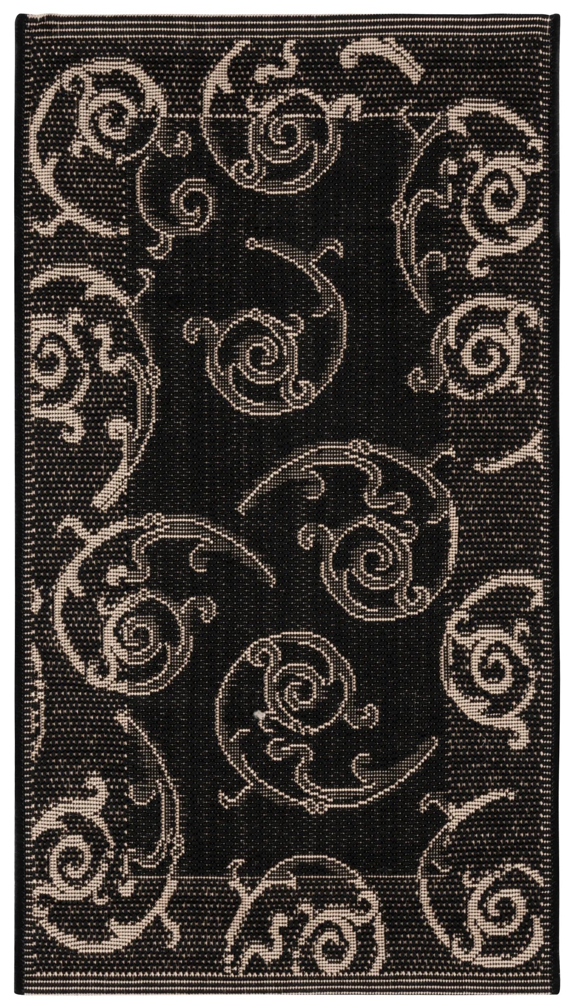 Safavieh Courtyard 2'-0" x 3'-7" Rug in Black / Sand
