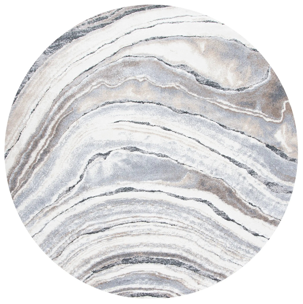 Safavieh Cyrus Shag 6'-7" x 6'-7" Rug in Ivory / Grey