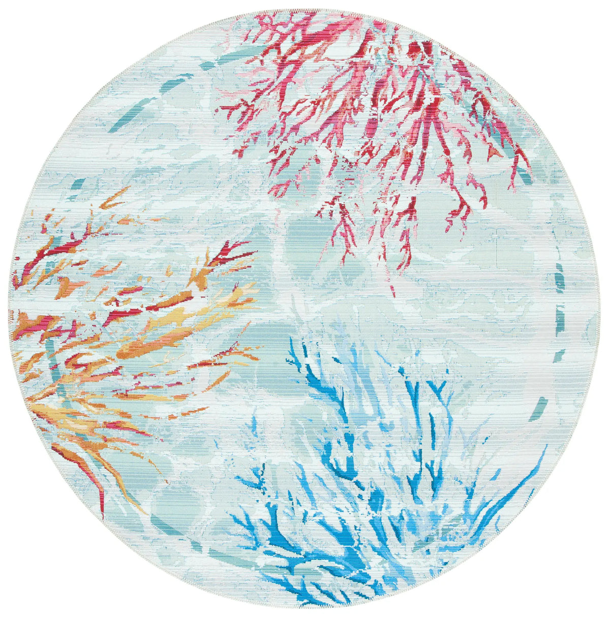 Safavieh Barbados 500 5'-3" x 5'-3" Rug in Teal / White