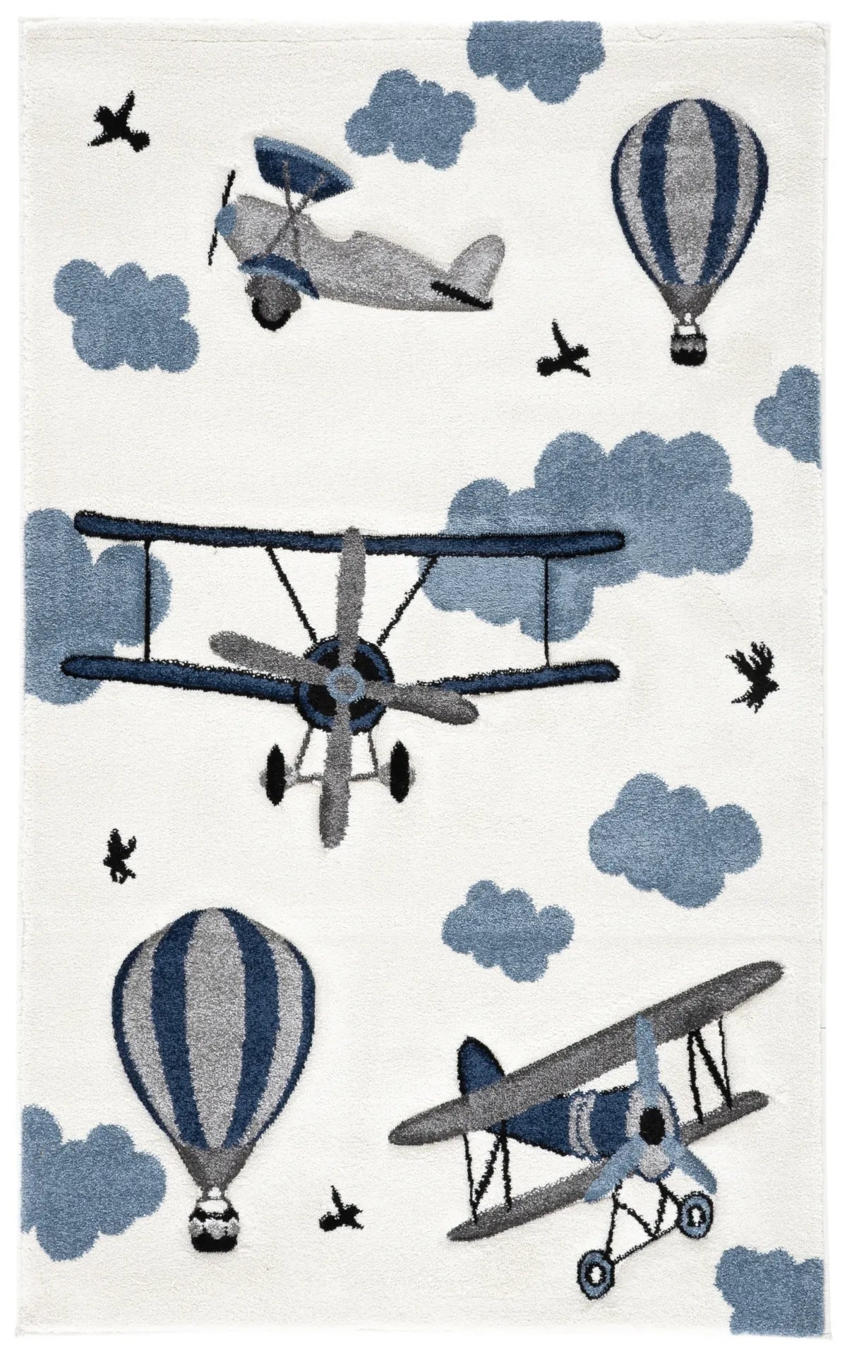 Safavieh Carousel Kids 100 3'-3" x 5'-3" Rug in Ivory / Blue