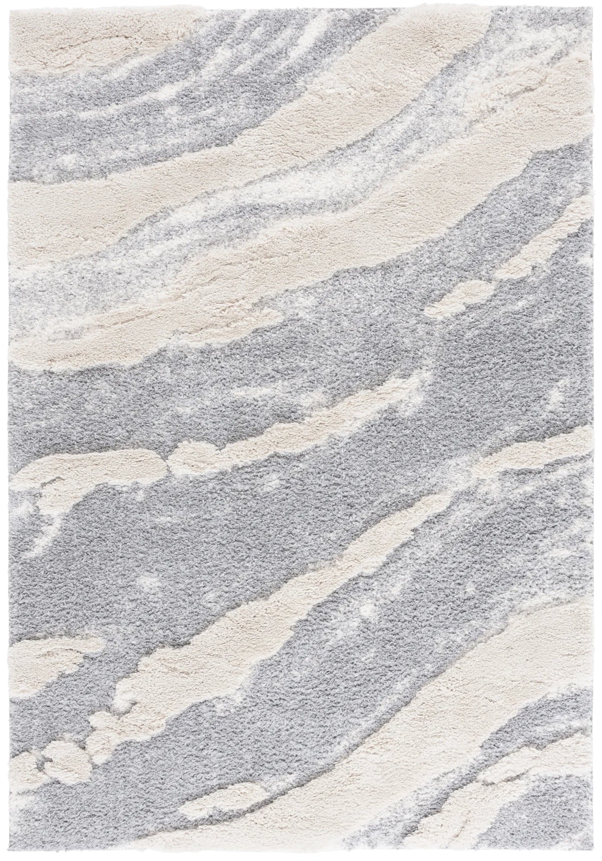 Safavieh Hi-Lo Shag 4'-0" x 6'-0" Rug in Grey / Light Beige