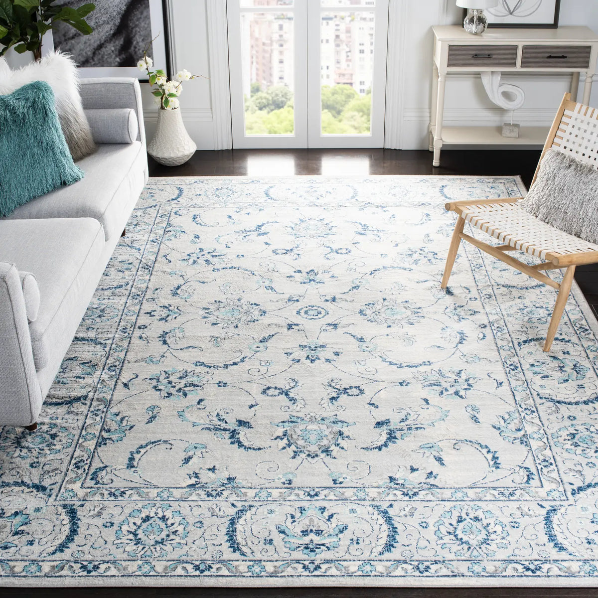 Safavieh Brentwood 10'-0" x 13'-0" Rug in Light Grey / Blue