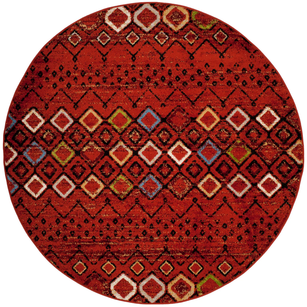 Safavieh Amsterdam 5'-1" x 5'-1" Rug in Terracotta / Multi